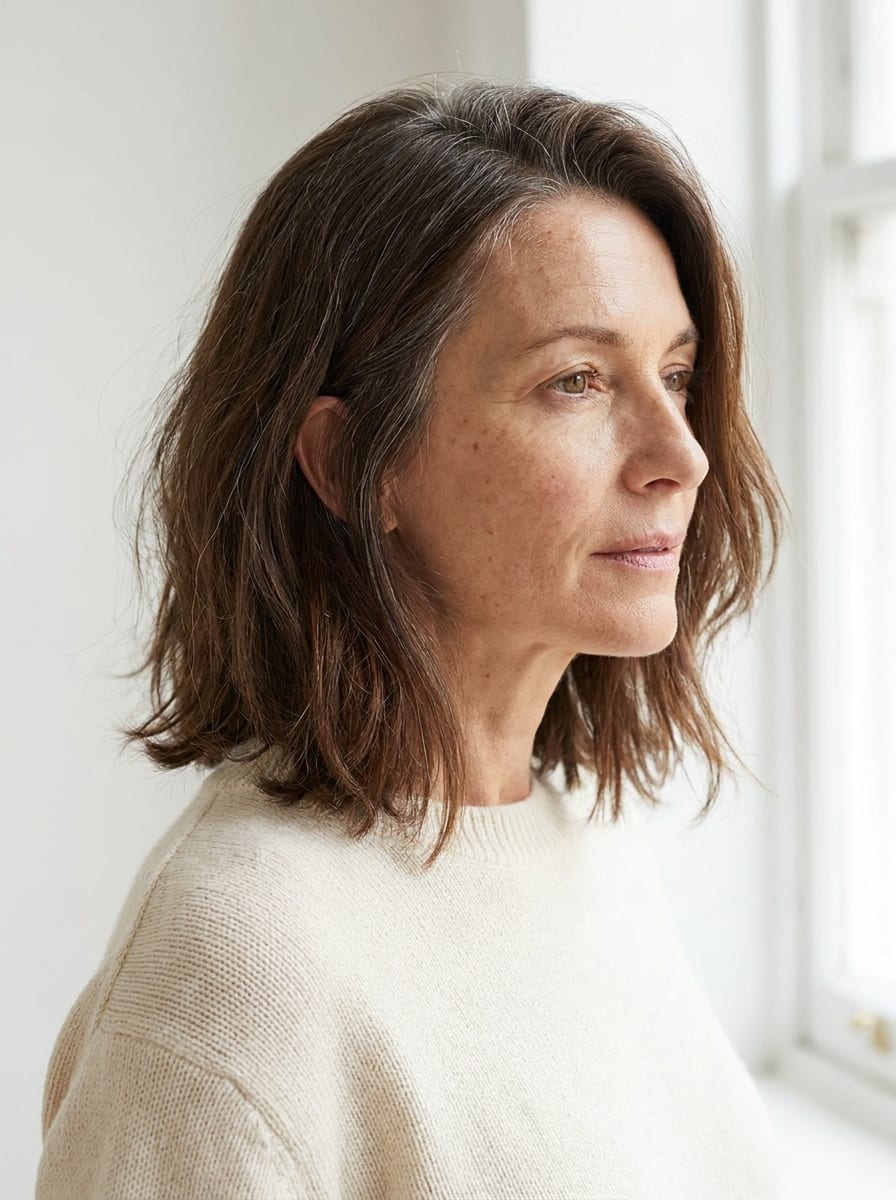 Soft Lob mit Seitenscheitel - Long Bob ab 50